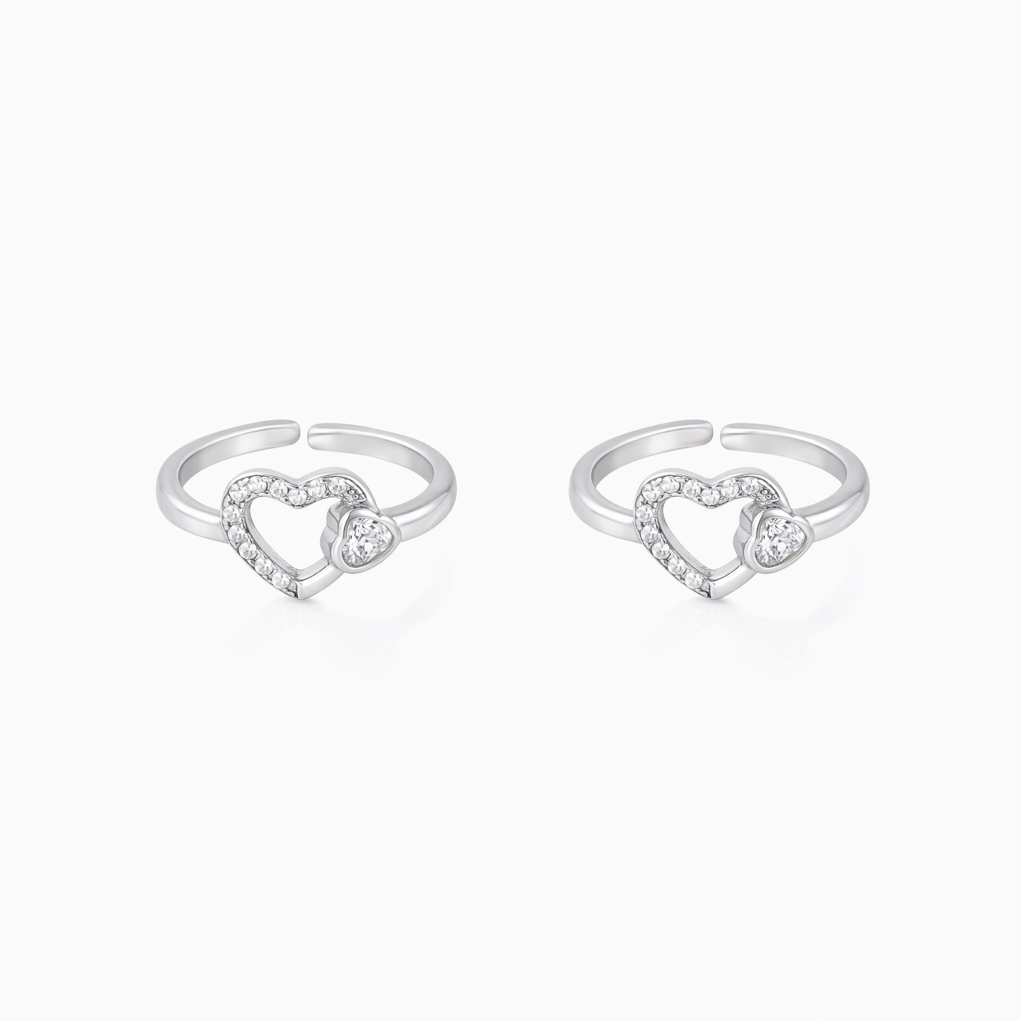 Double Heart Toe Ring Ishna