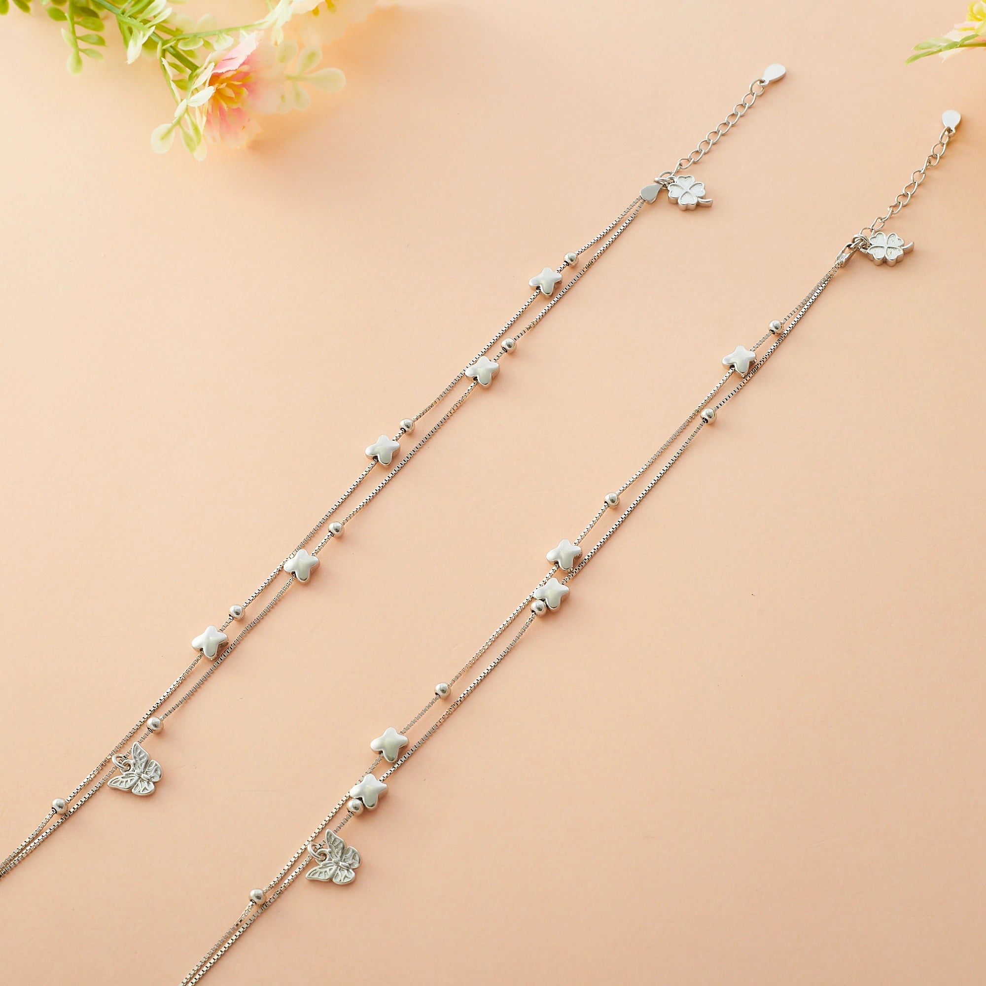 Double Layer Butterfly Anklet Ishna