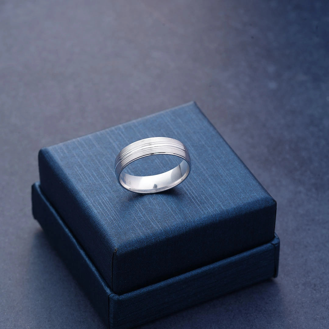Dual Line Silver Ring​ Ishna