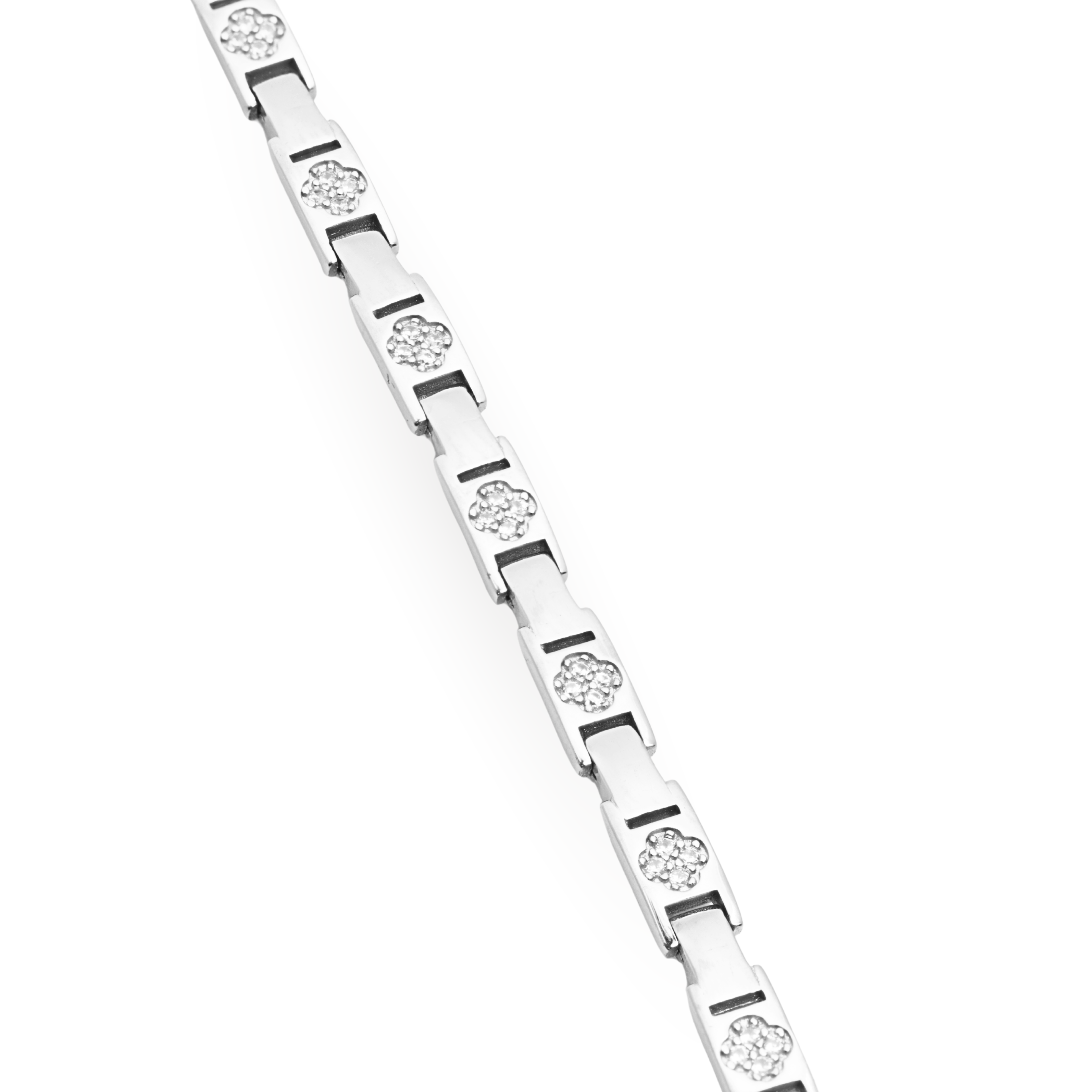 Elegant men’s stone silver bracelet