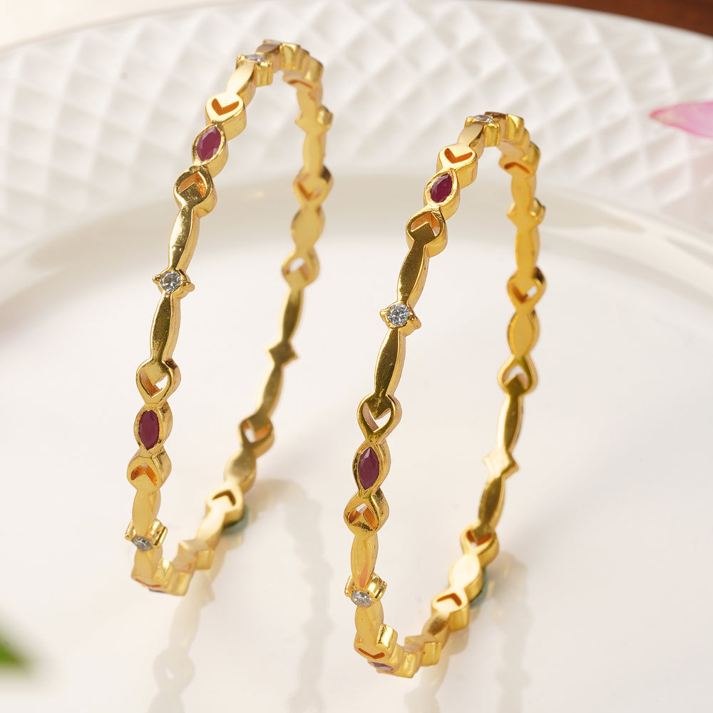 Elegant ruby Swarovski gemstone bangle for women