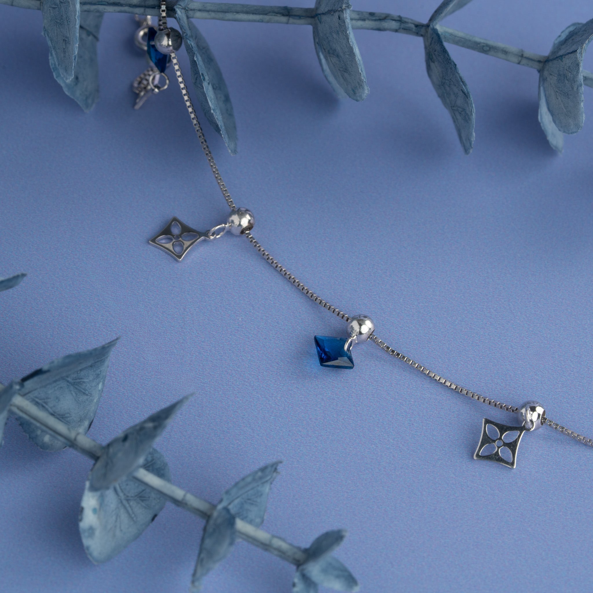 Elegant silver charm bracelet