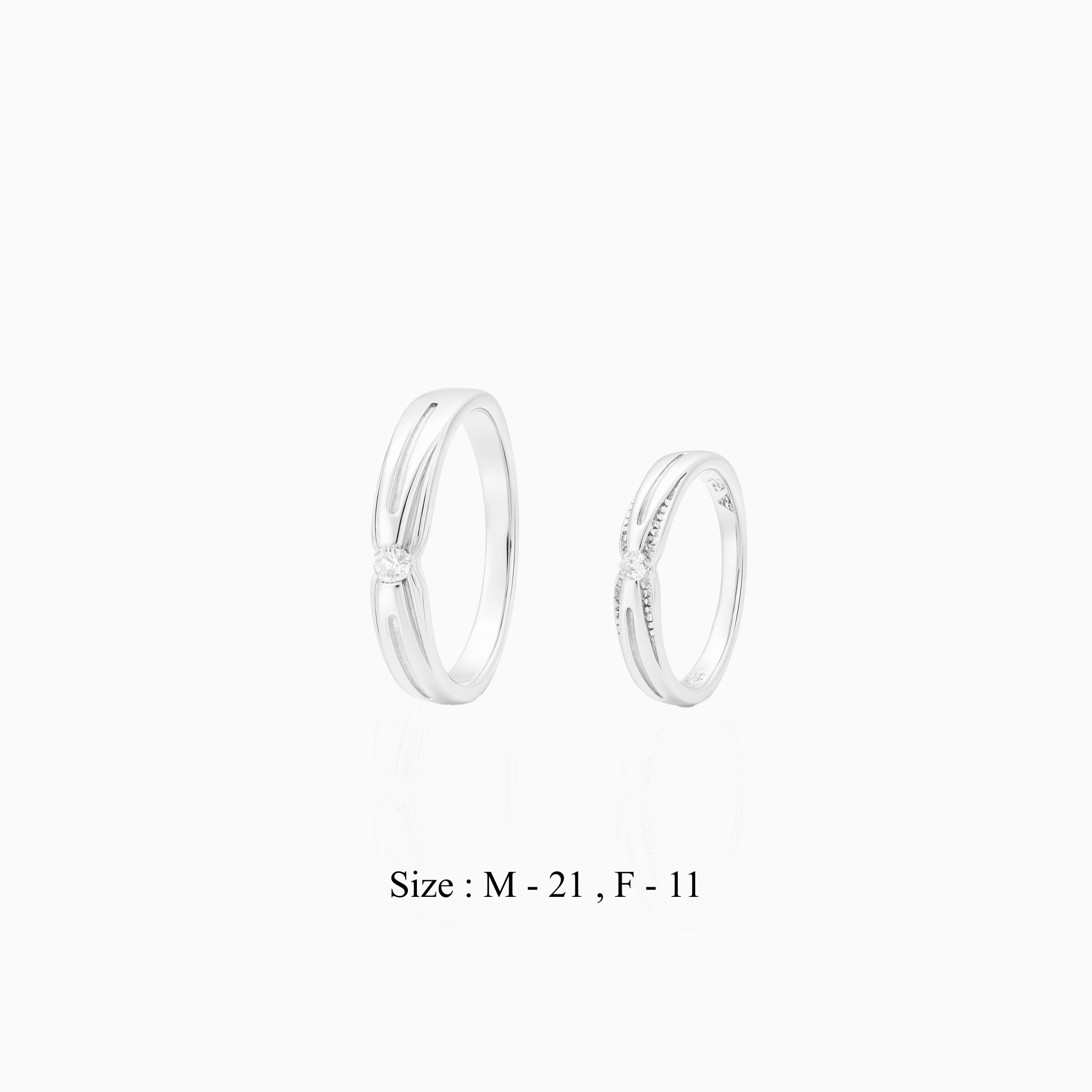 Elegant silver rings for couples