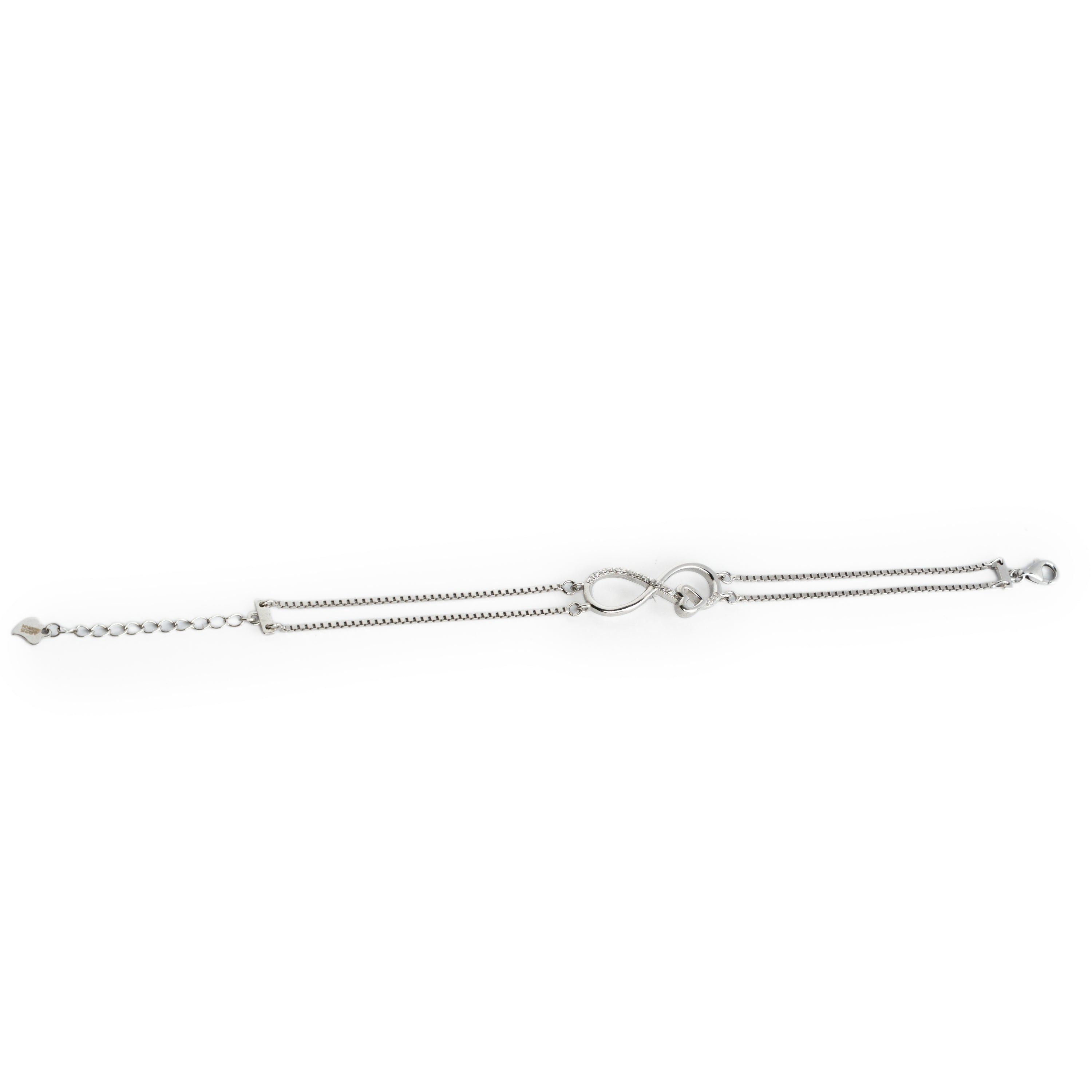 Elegant sterling silver infinity heart bracelet