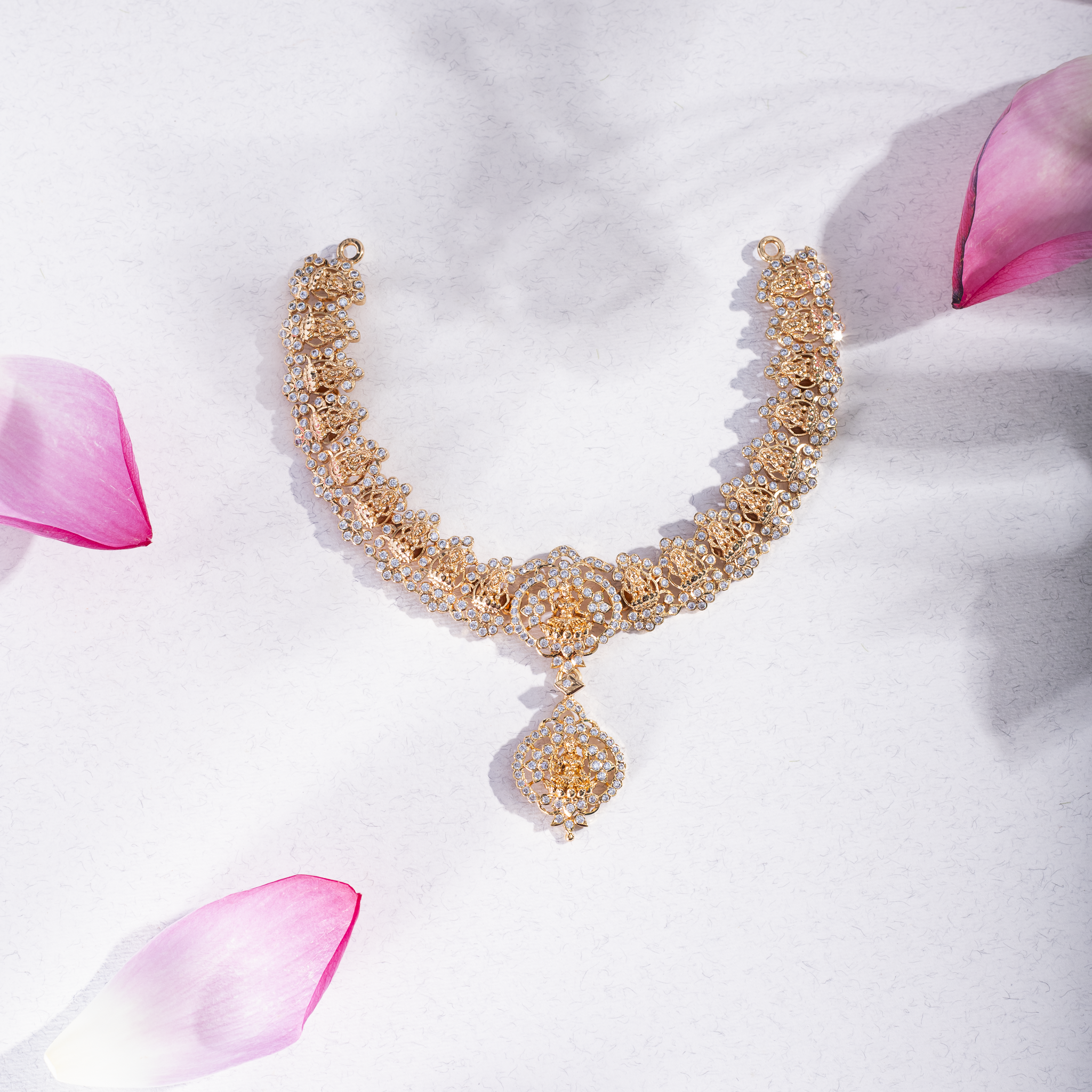 Elegant wedding wear rose gold necklace