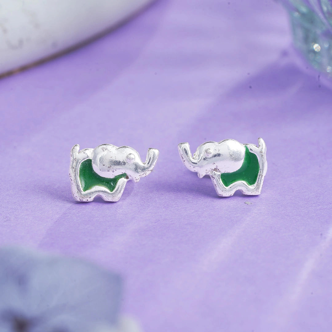 Elephant Charm Stud Earrings Ishna