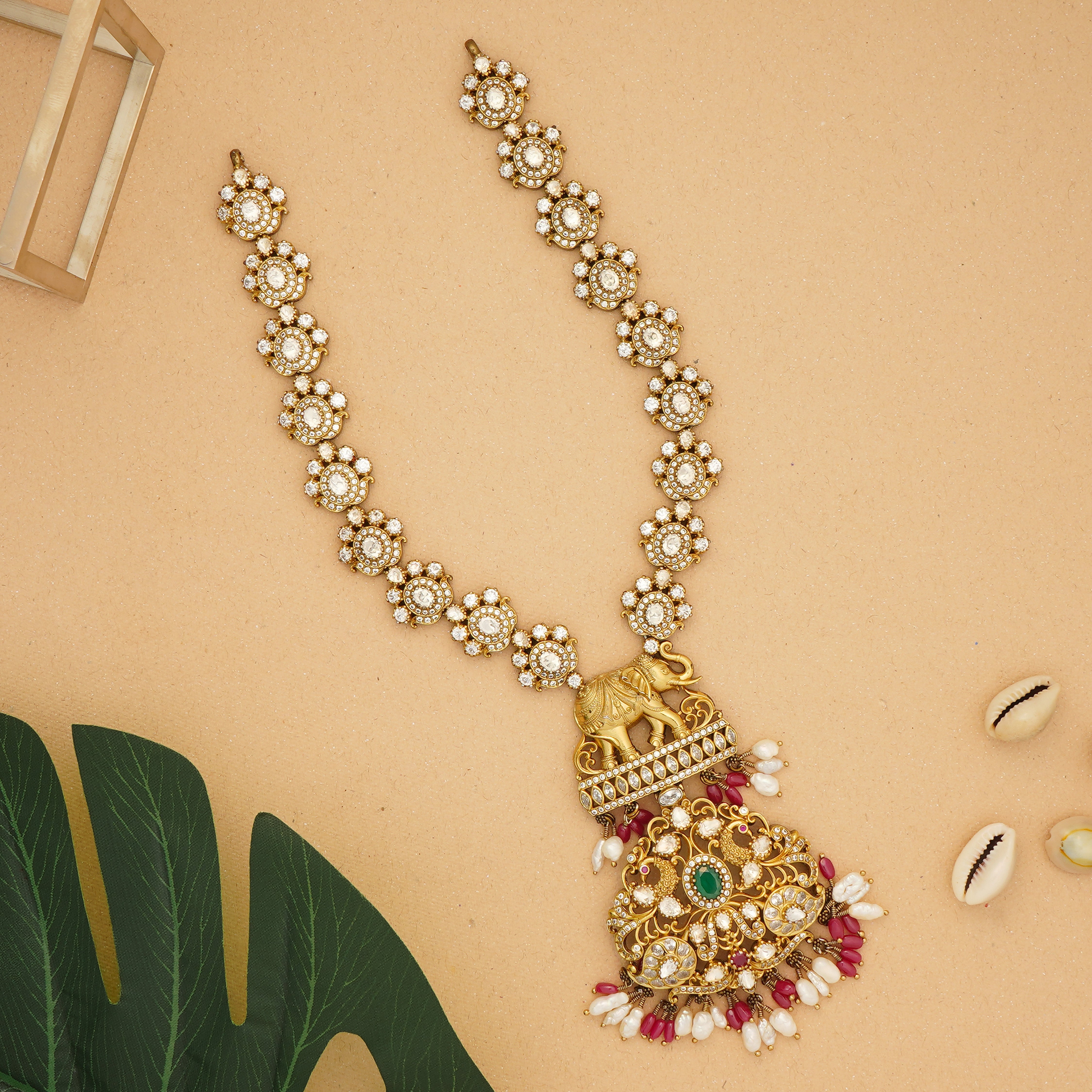 Elephant design moissanite long haram