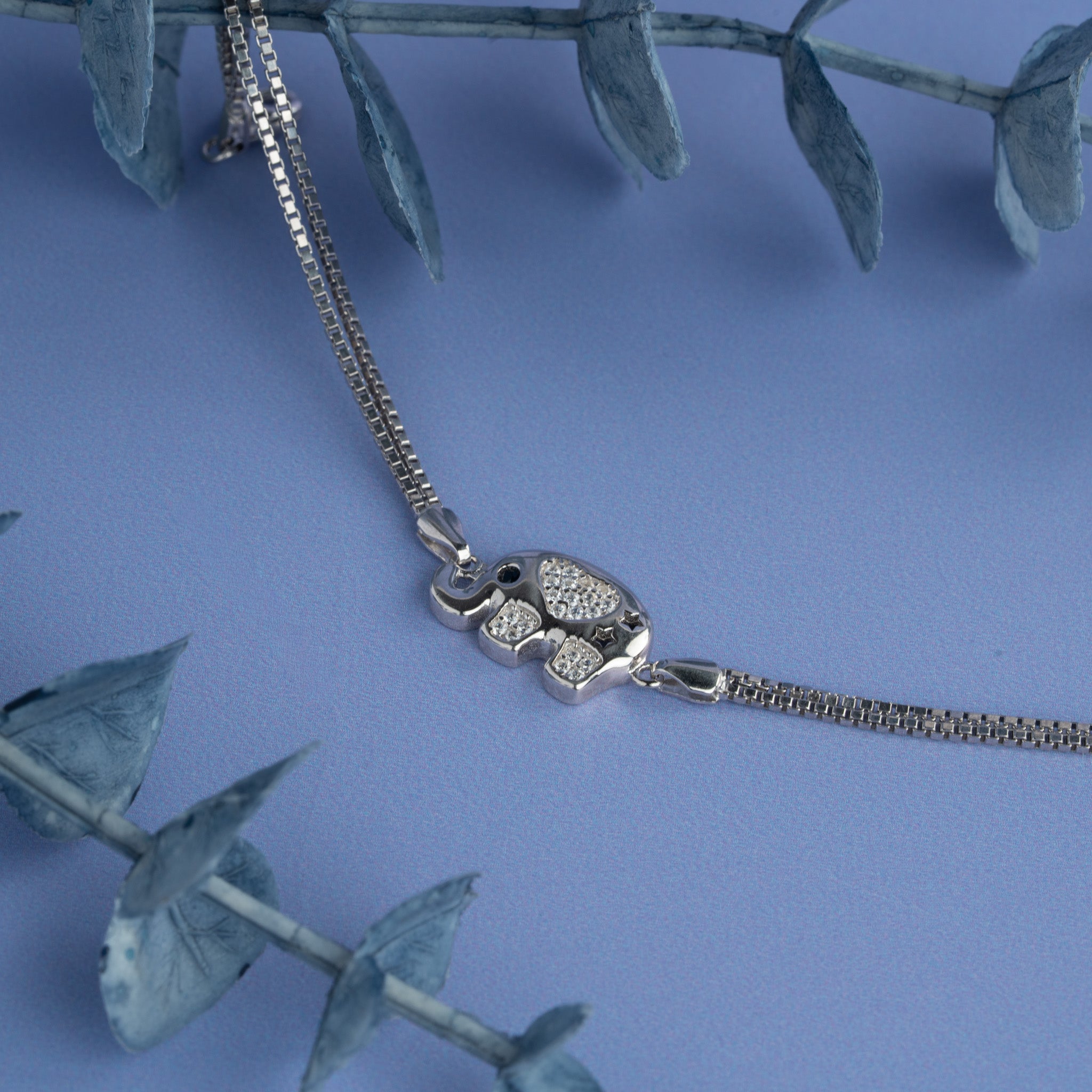 Elephant motif silver bracelet