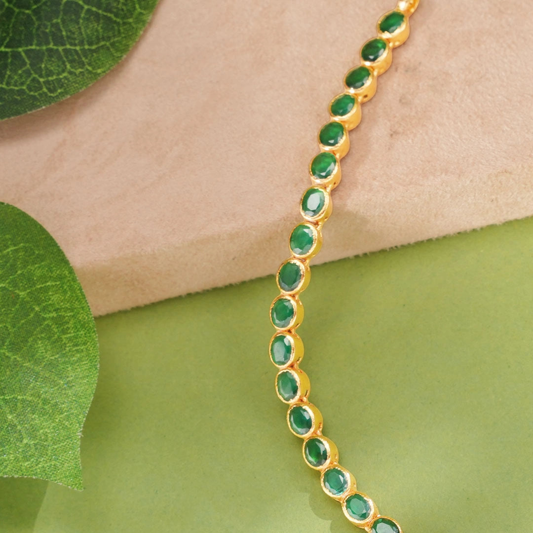 Emerald Leaf Necklace Ishna