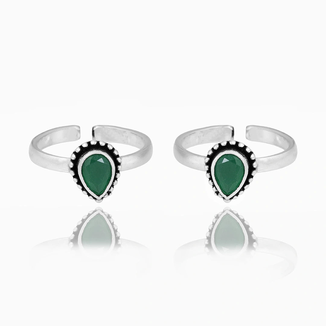 Emerald Pear Drop Toe Ring Ishna
