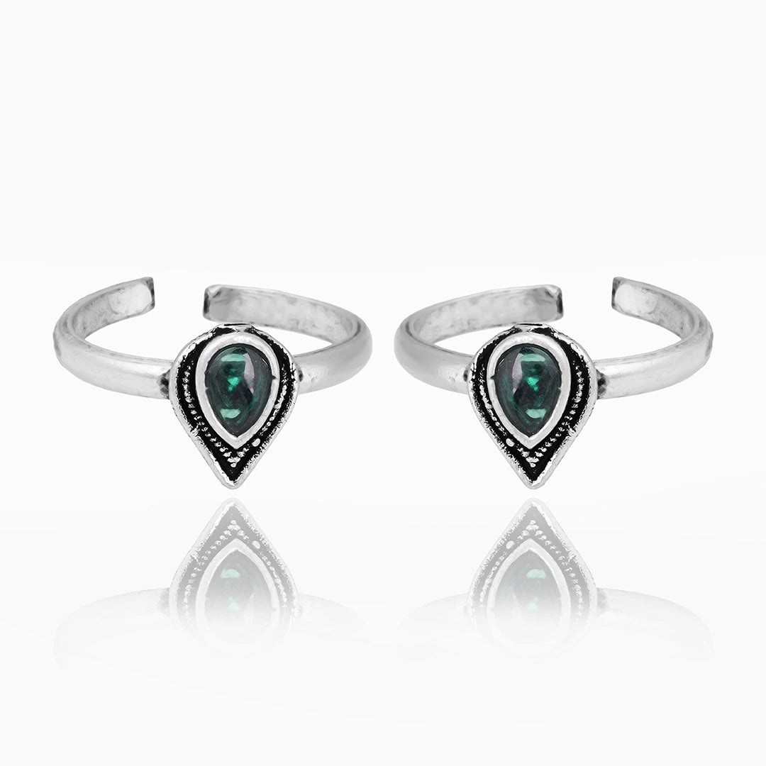 Emerald Teardrop Toe Ring Ishna