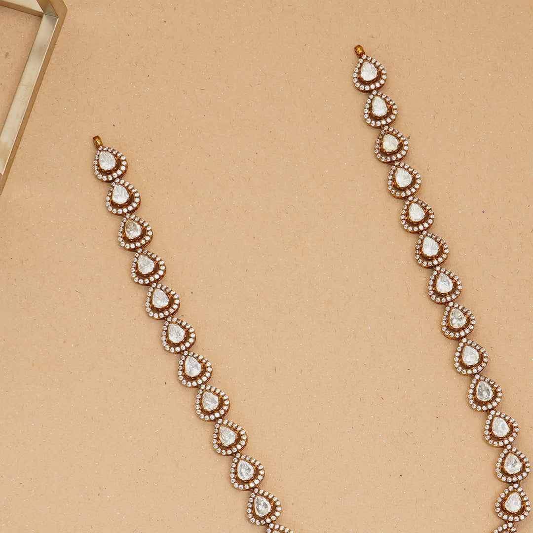 Emerald moissanite South Indian temple jewellery