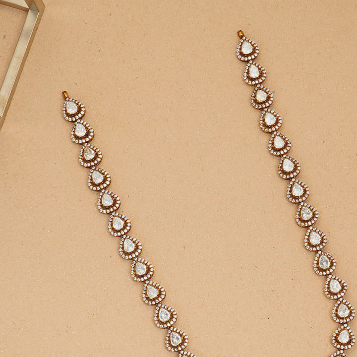 Emerald moissanite South Indian temple jewellery