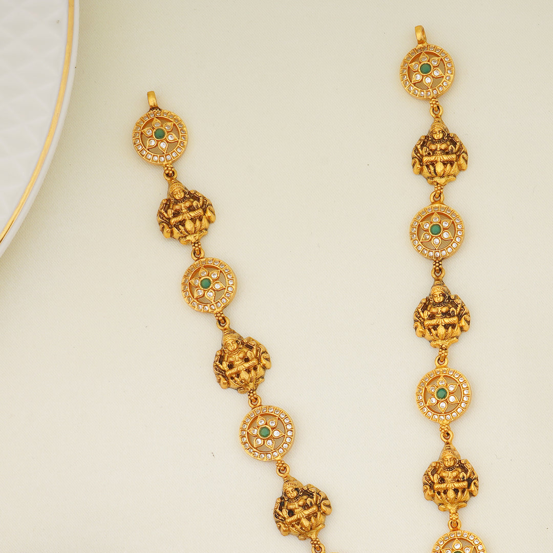 Emerald stone 24K gold plated necklace