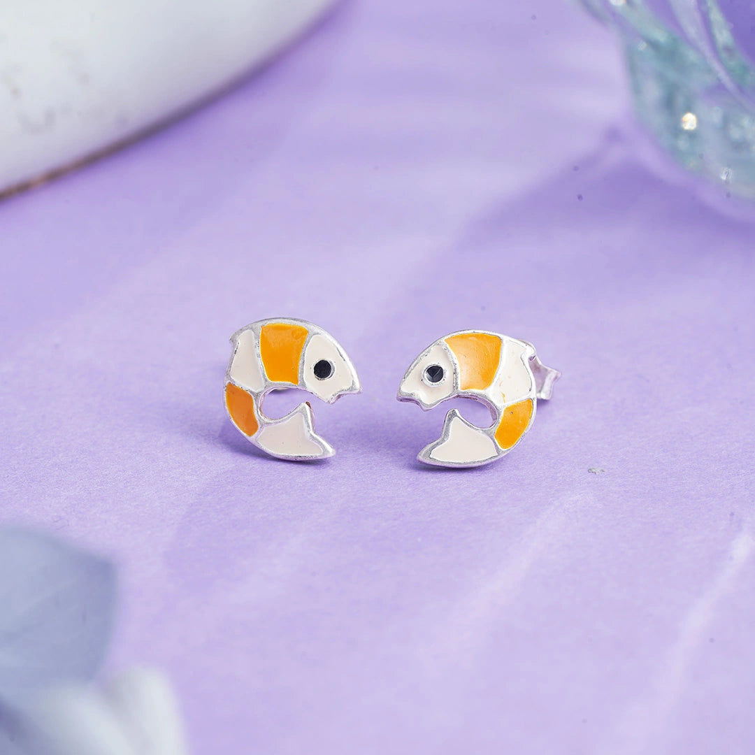 Enamel Fish Stud Earrings Ishna