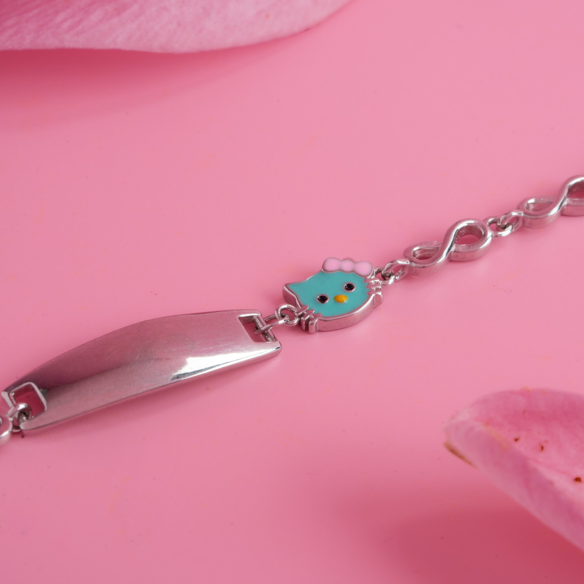 Enamel cat charm kids bracelet