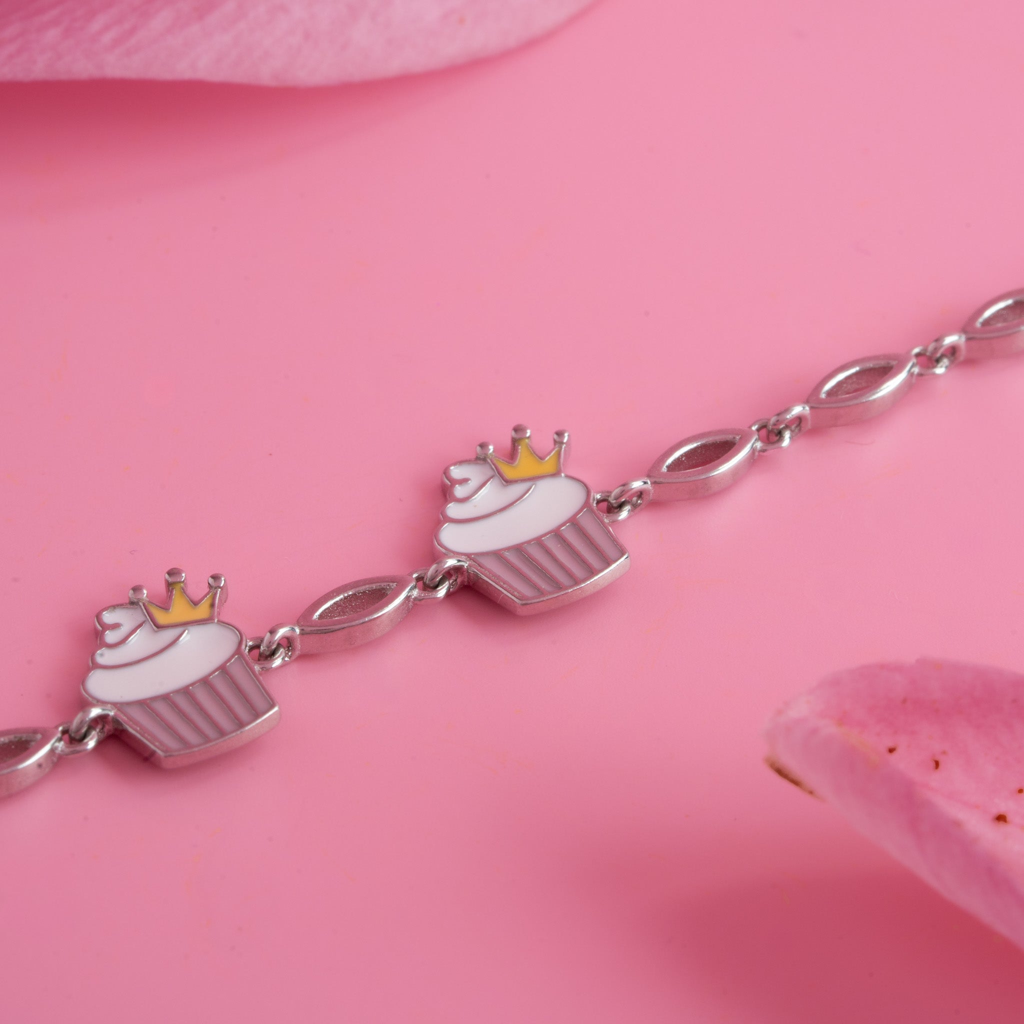 Enamel cupcake kids bracelet