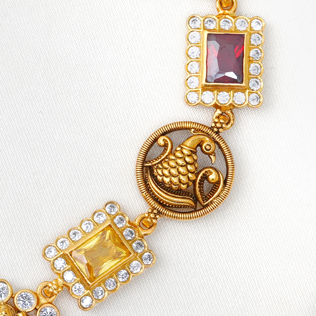 Ethnic jewellery with multicolour stone and goddess motif