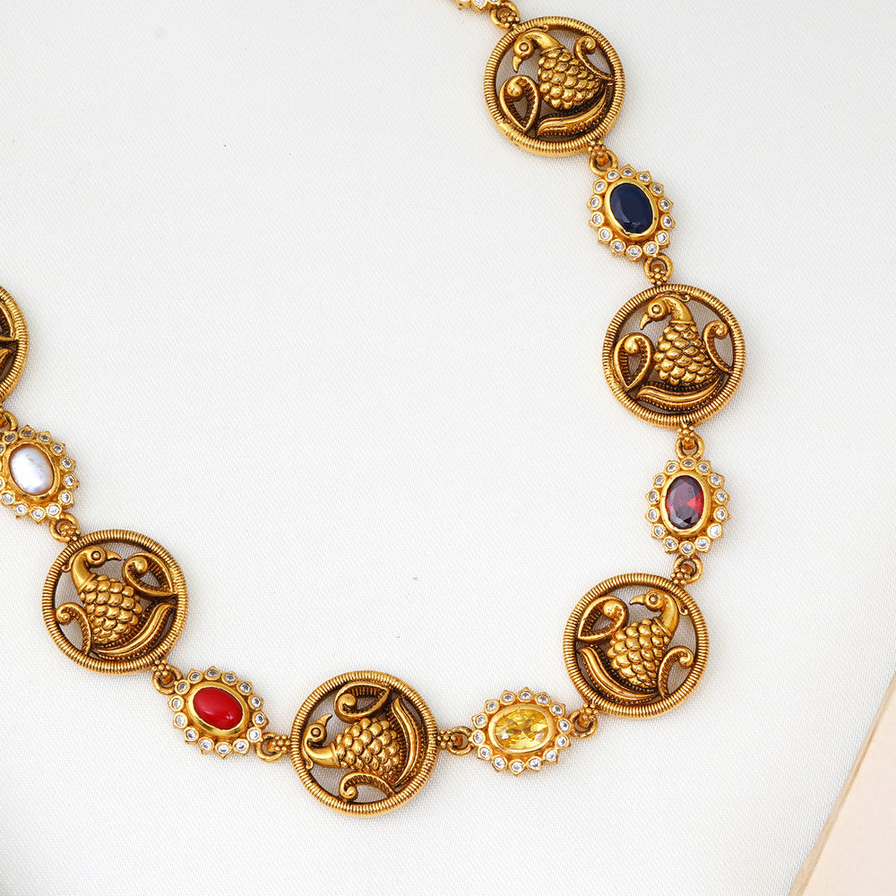 Ethnic silver jewellery with Annam and multicolor stones

