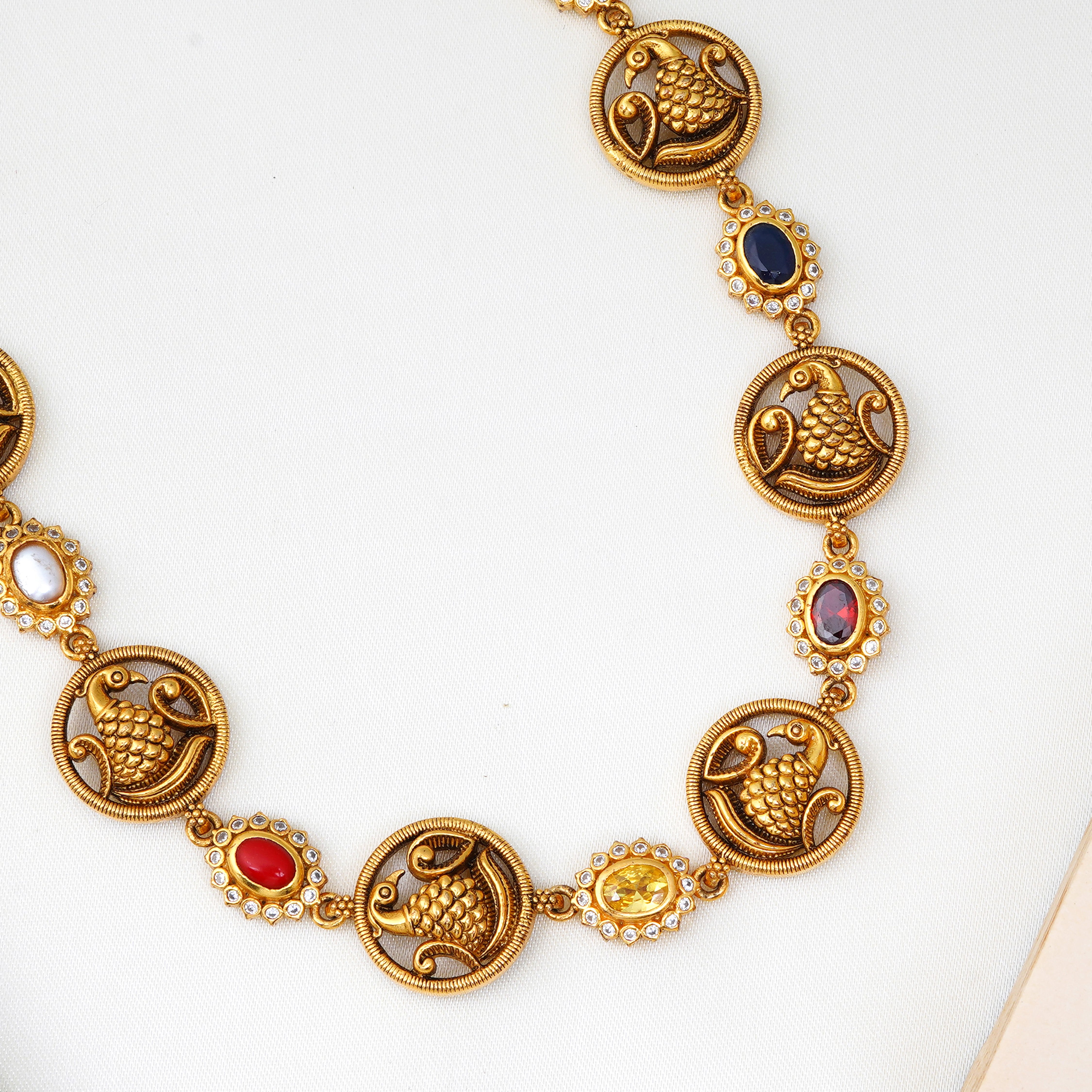 Ethnic silver jewellery with Annam and multicolor stones

