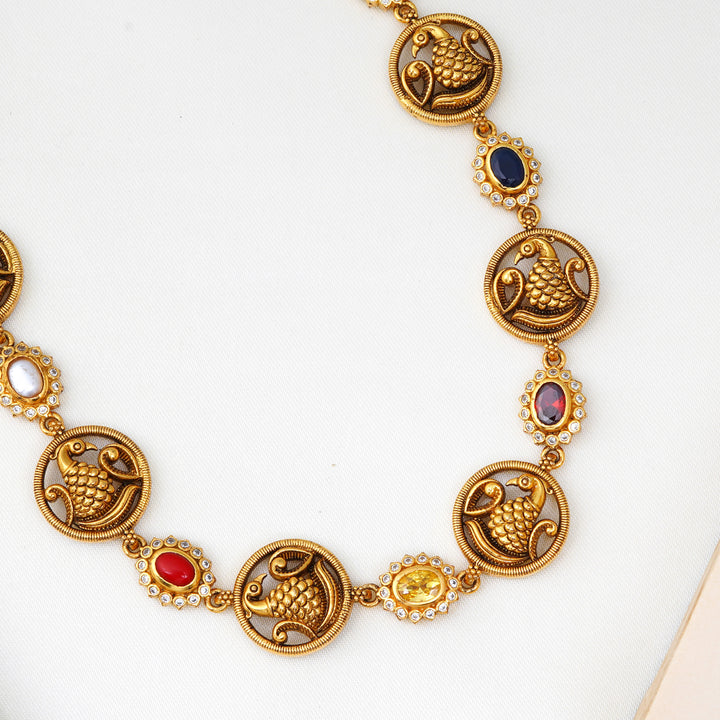 Ethnic silver jewellery with Annam and multicolor stones

