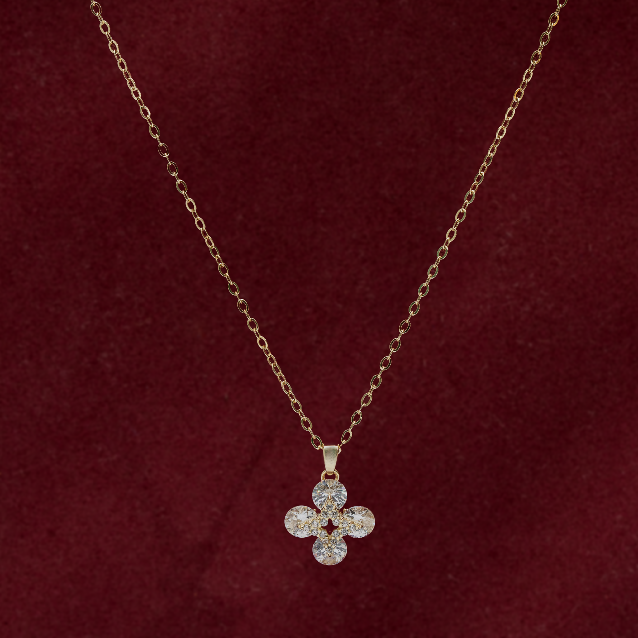 Everyday wear gold-plated floral necklace