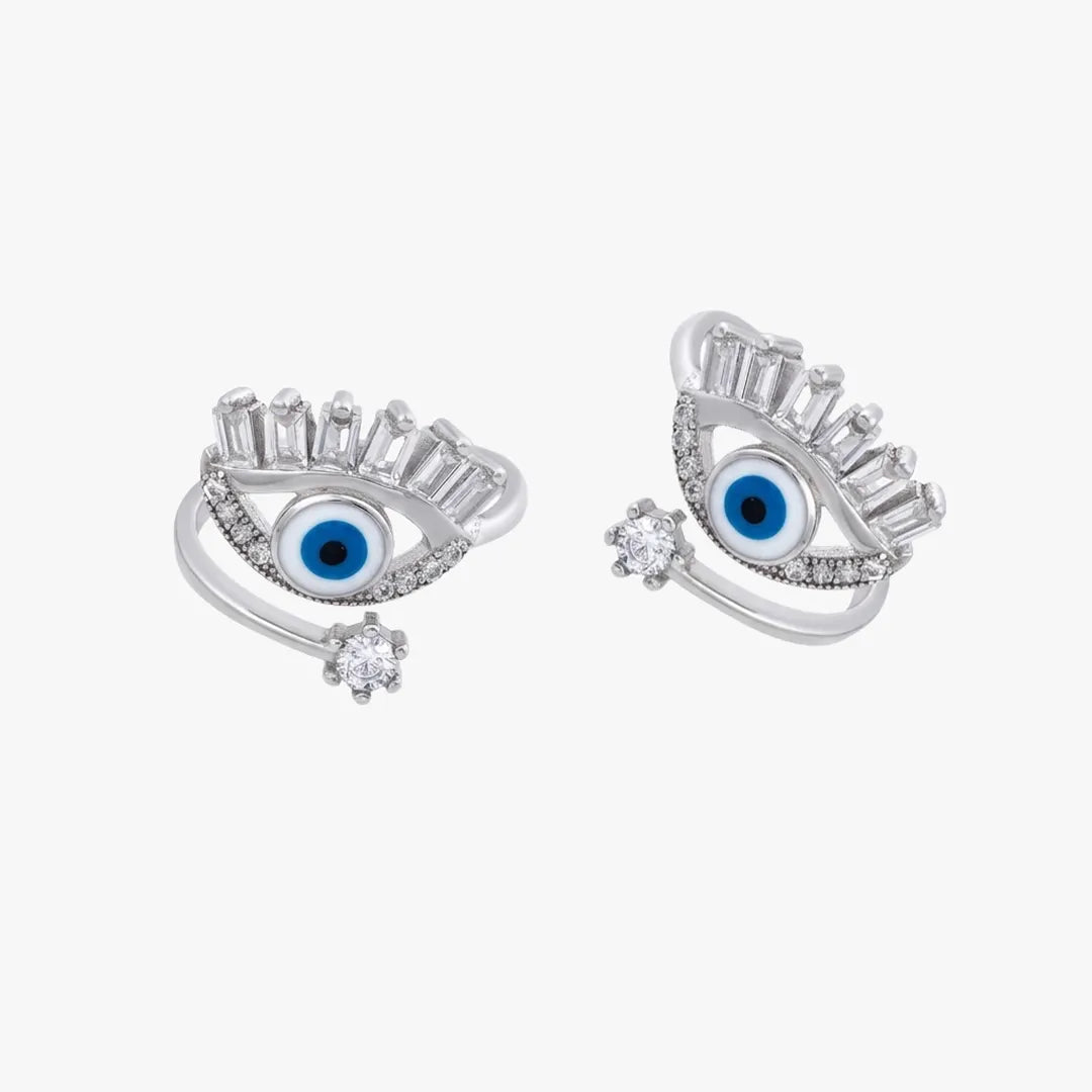 Evil eye toe ring with stone detailing