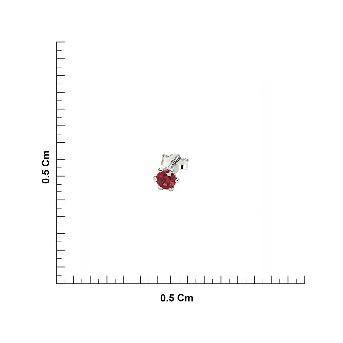 Faceted red stone stud earrings