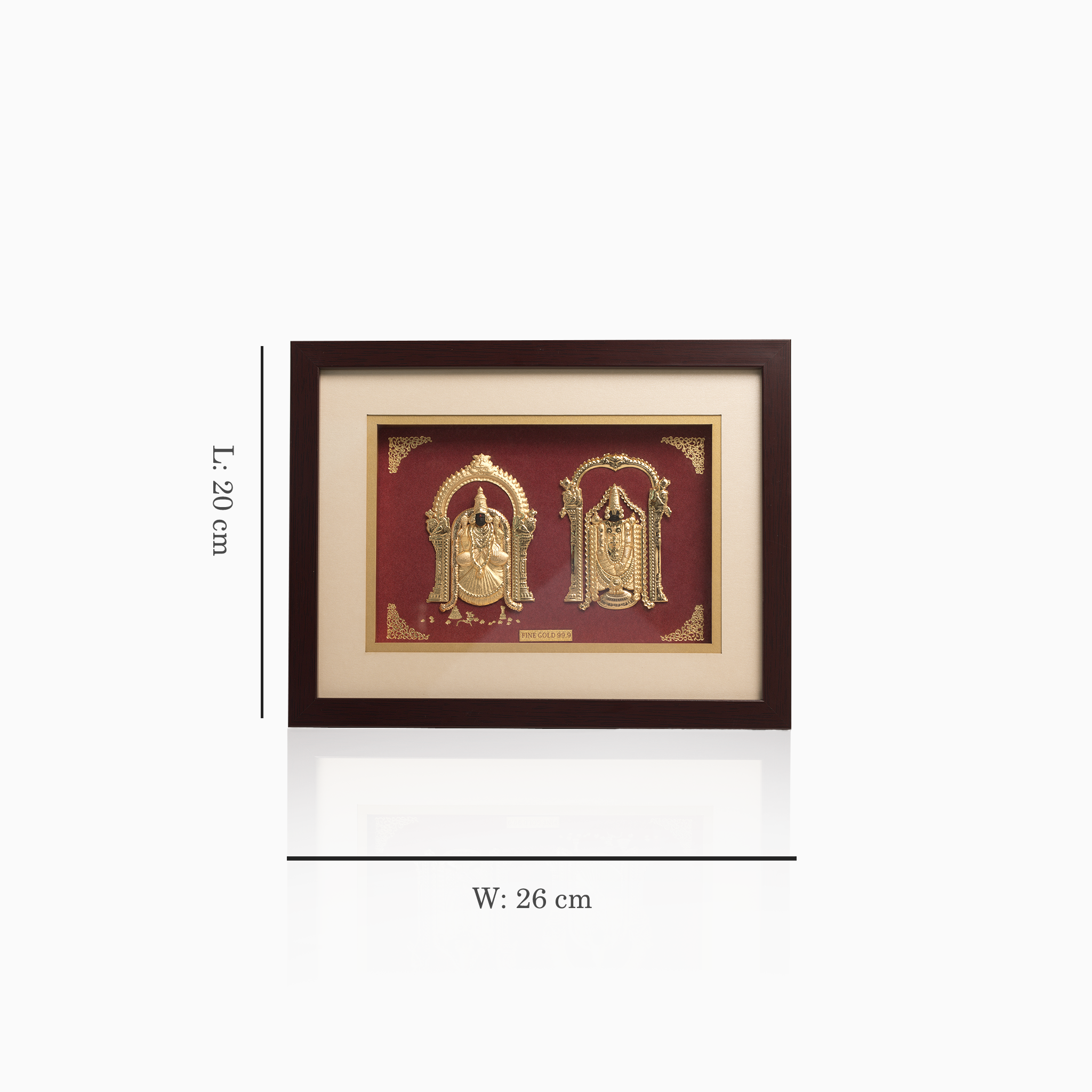 Fine Gold 24KT Balaji Padmavathi wall frame