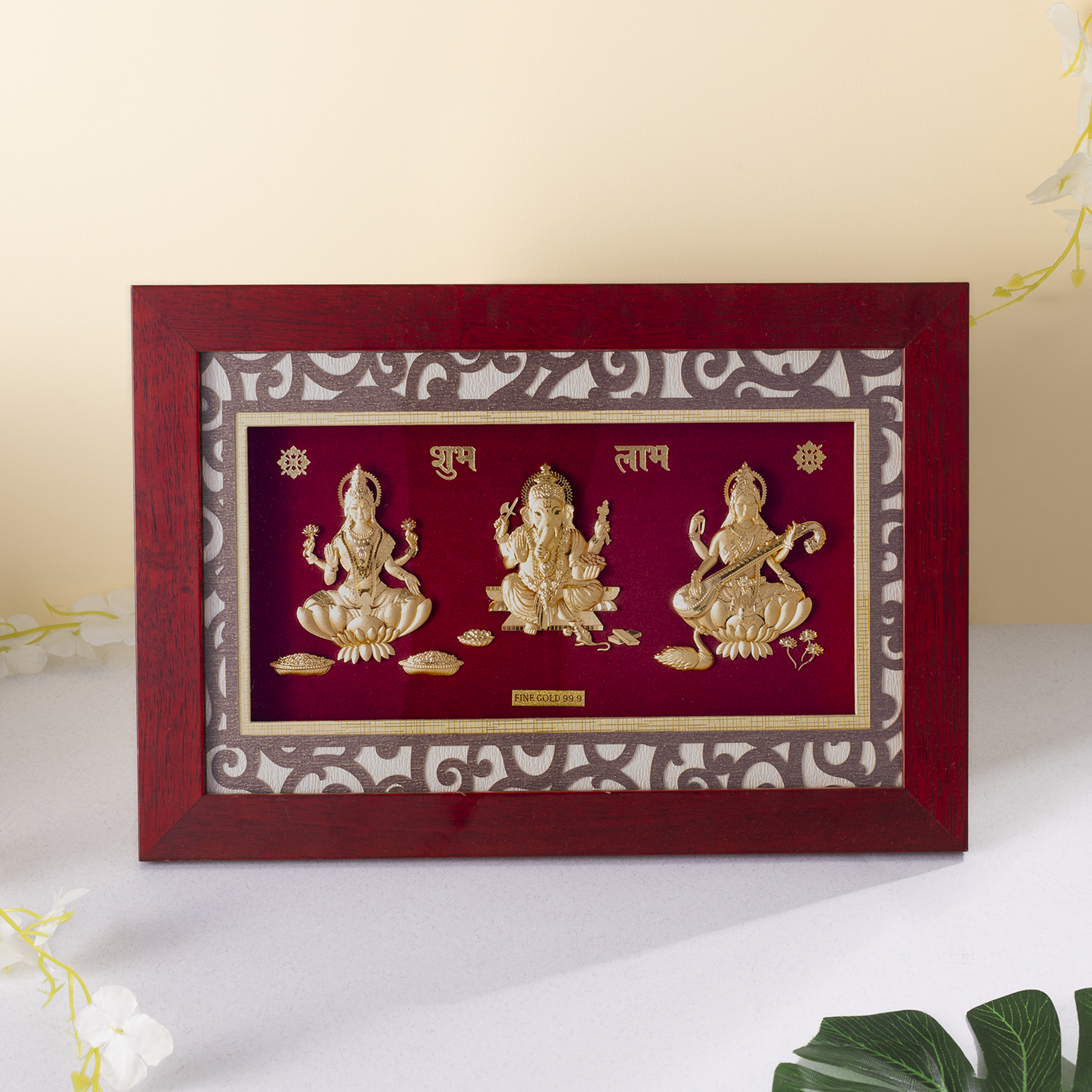 Fine Gold 24KT Shubh Labh frame