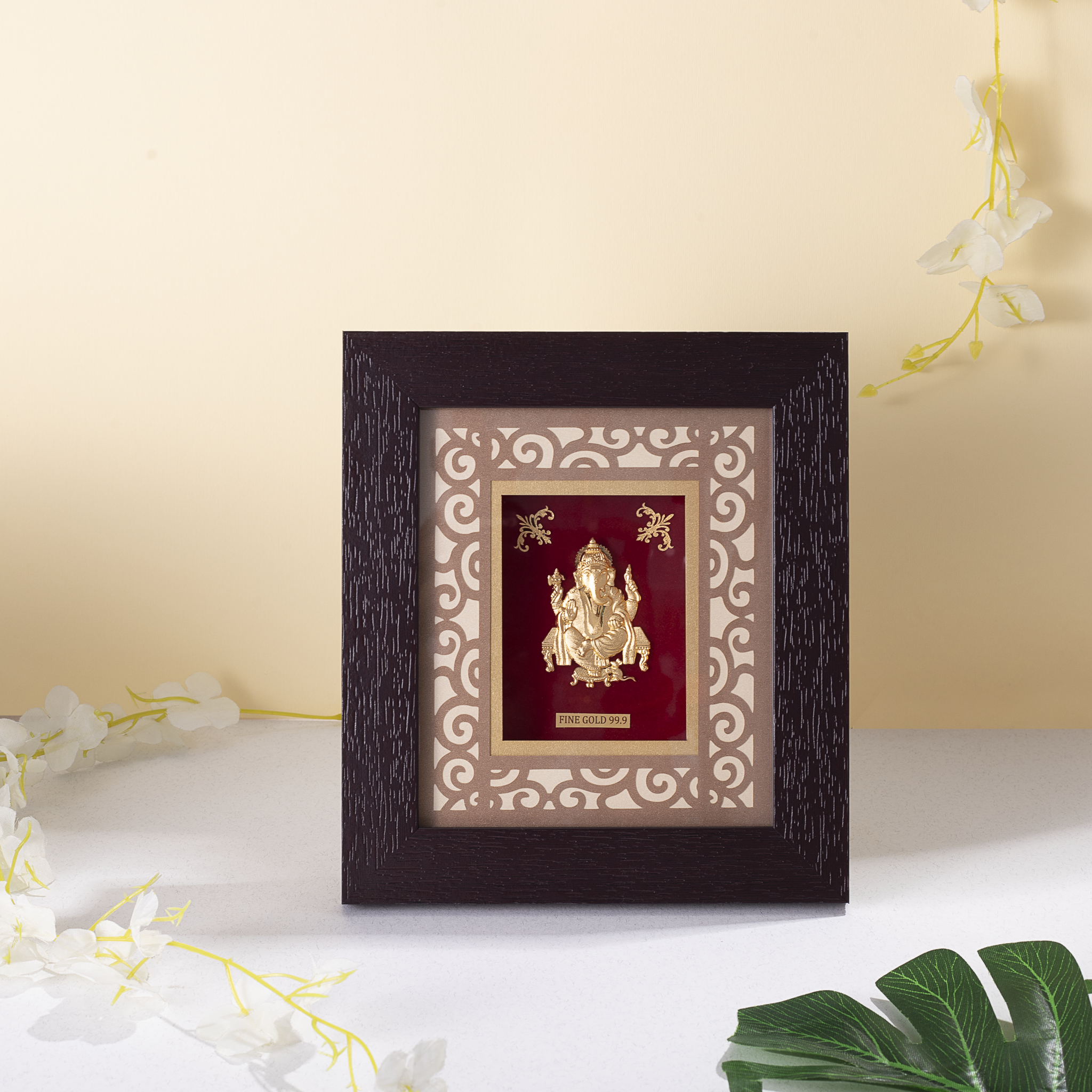 Fine Gold 99.9 Lord Ganesha decorative photo frame