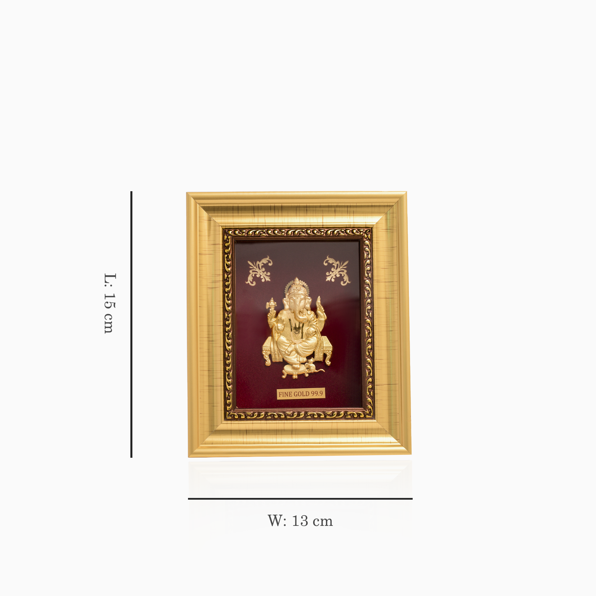 Fine gold Ganesha home temple photo frame
