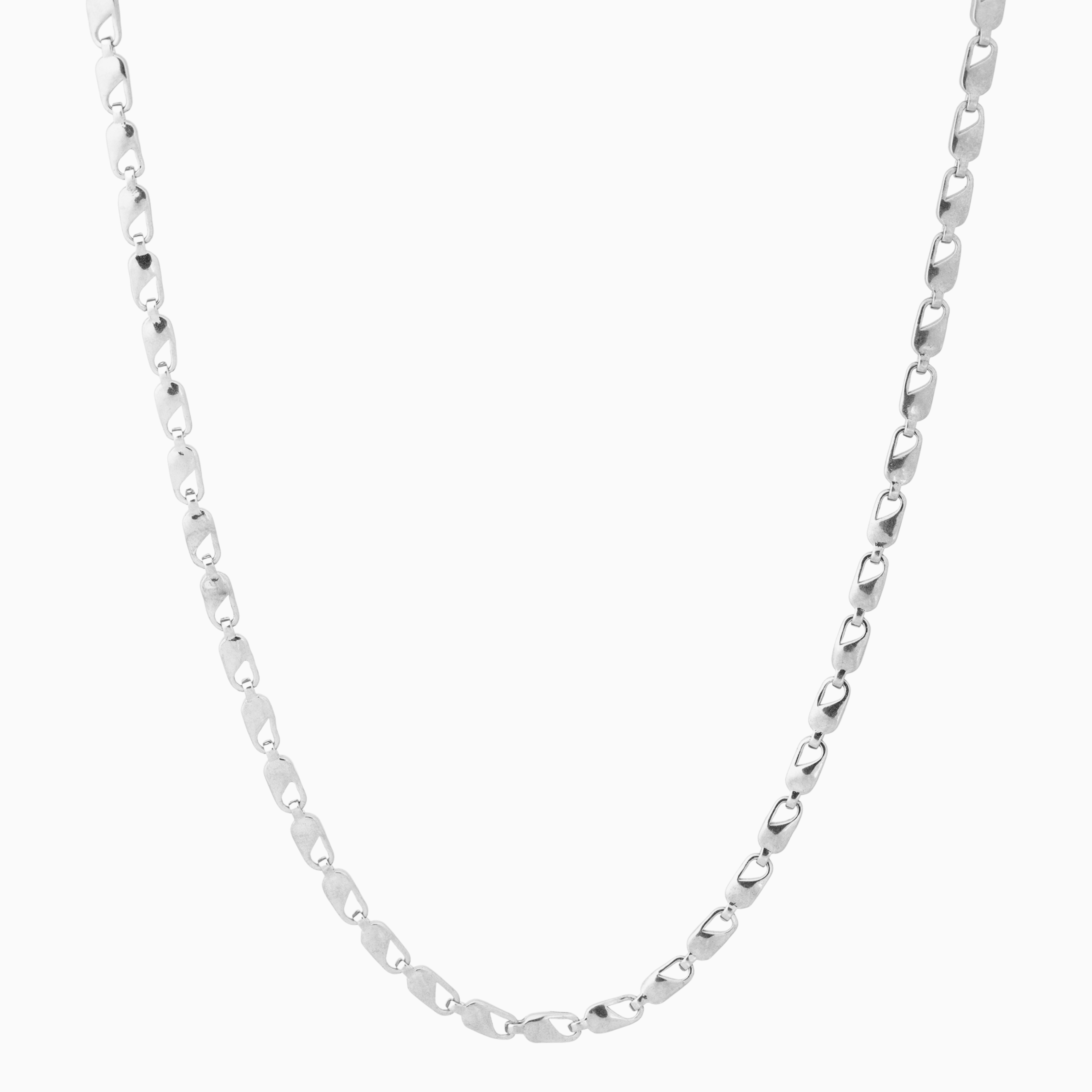 Flat link sterling silver chain