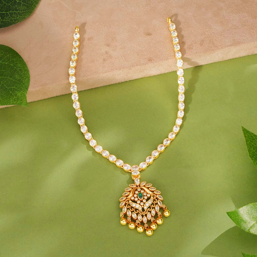 Floral CZ Stone Necklace Ishna