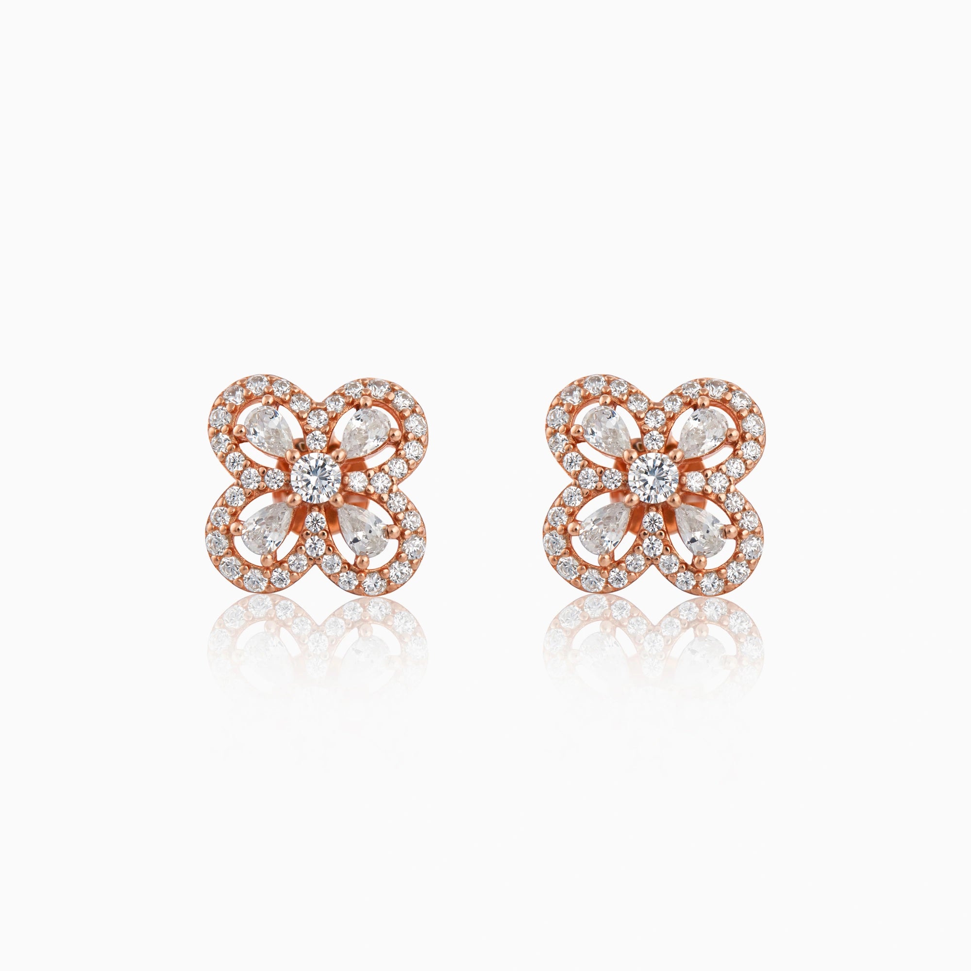 Floral Clover Stud Earrings Ishna