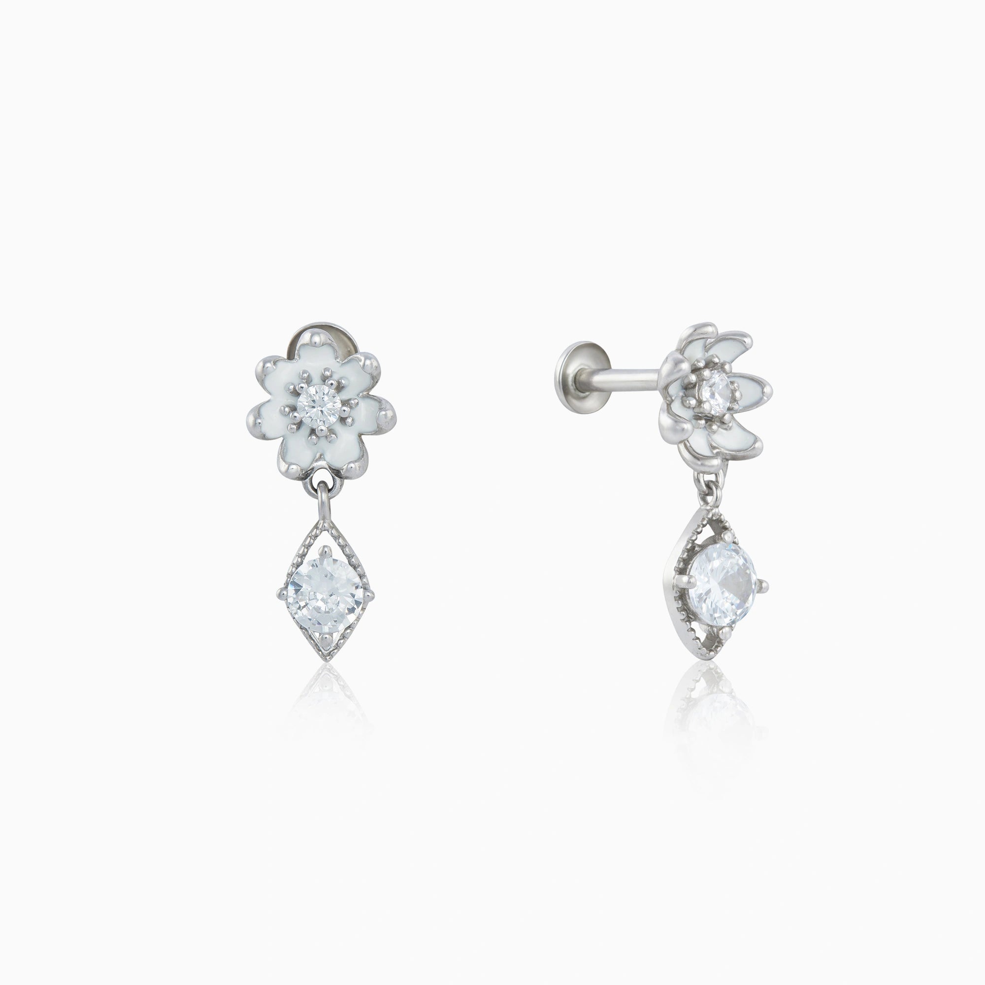 Floral Drop Stud Earrings Ishna