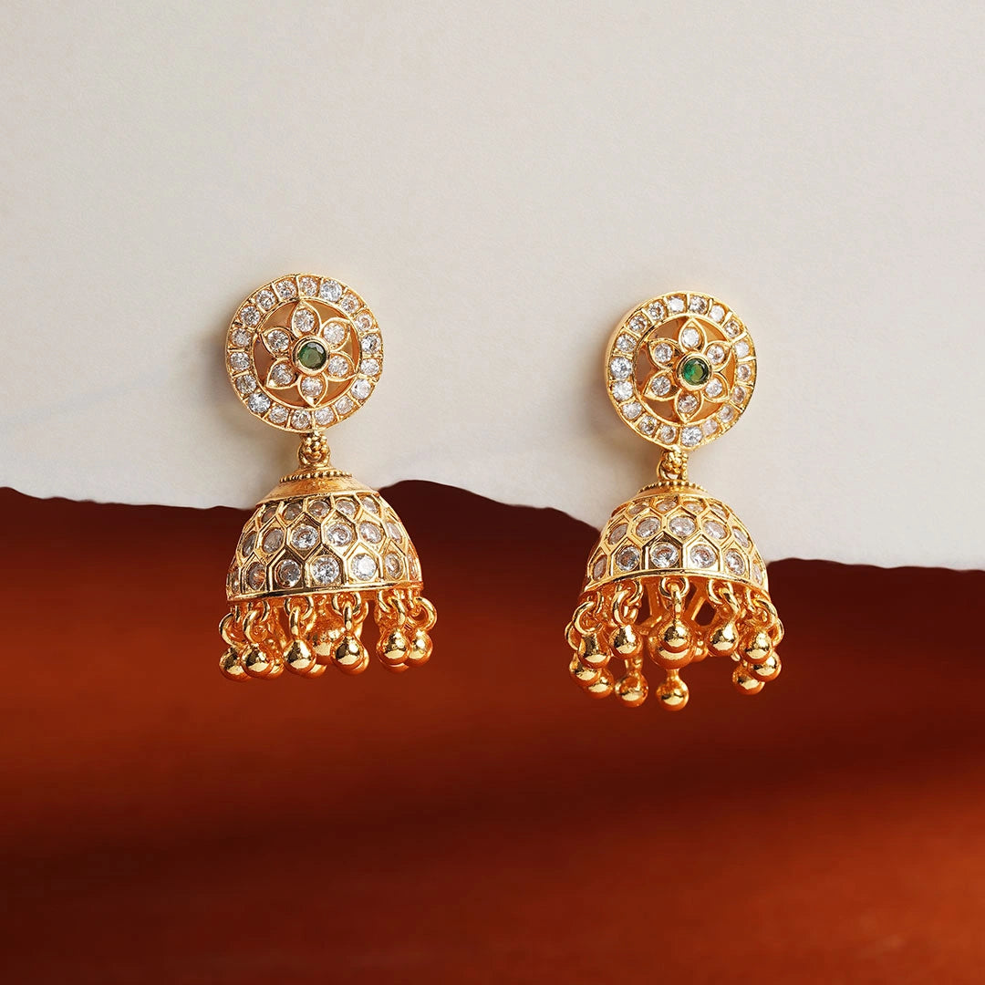 Floral Jhumka Earrings Ishna