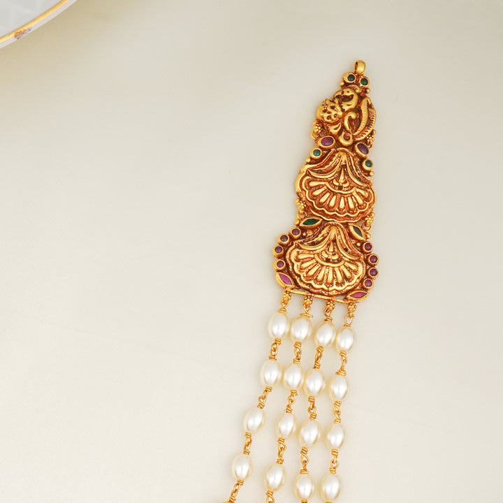 Floral Motif Antique Gold plated Haram