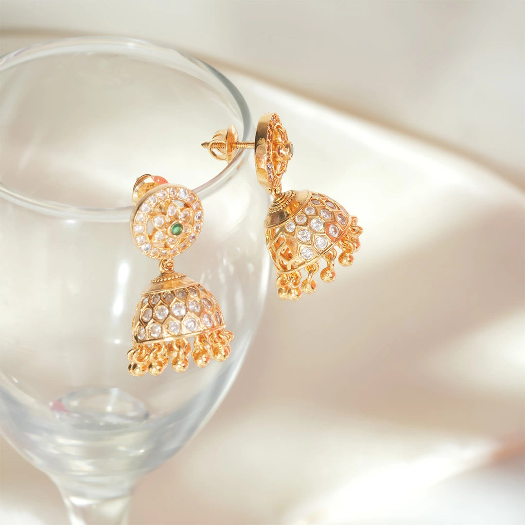 Floral Motif Jhumka Earrings Ishna
