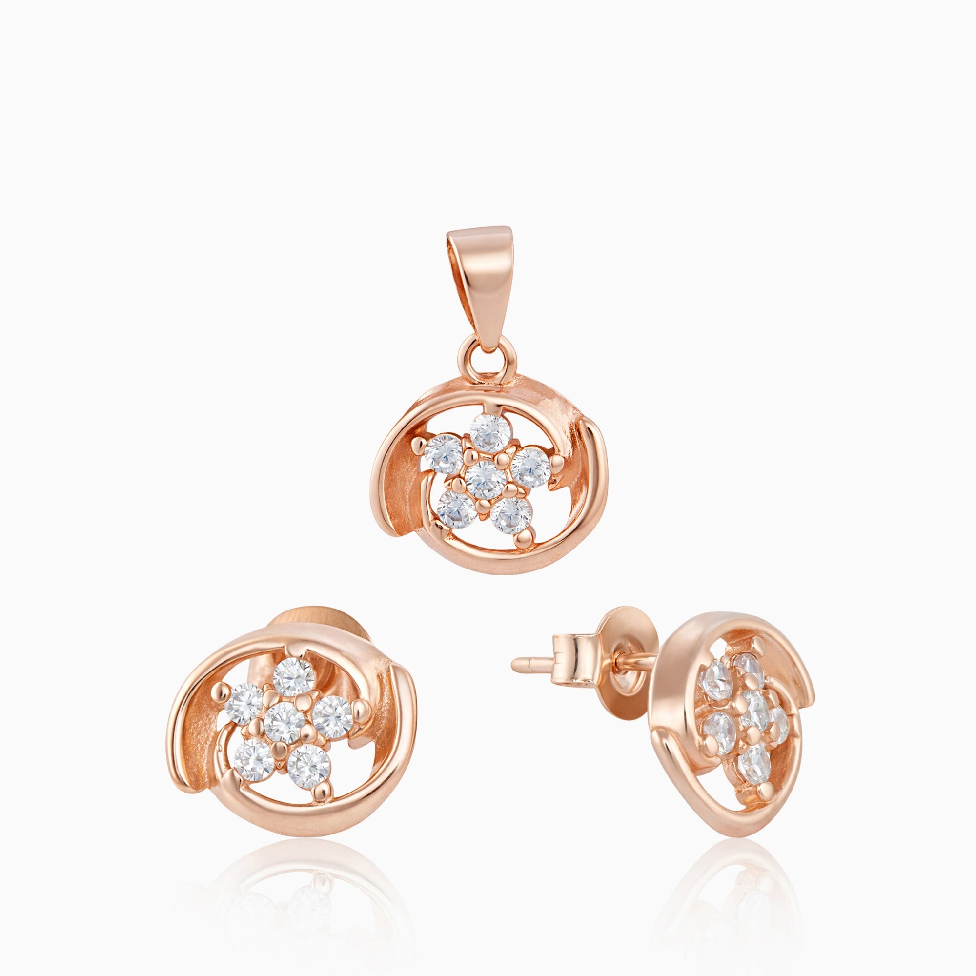 Floral Pendant & Earrings Ishna