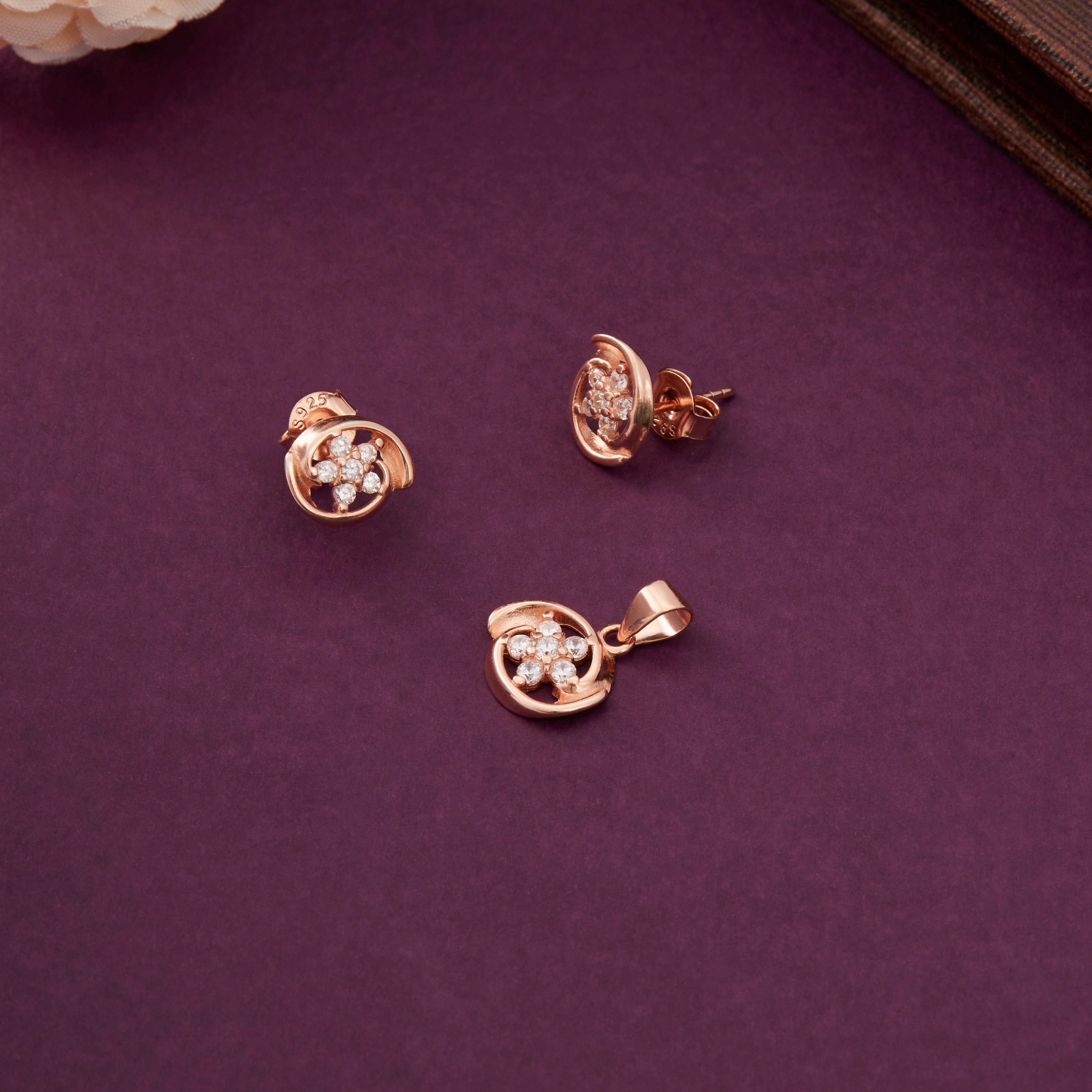 Floral Pendant & Stud Earrings Ishna
