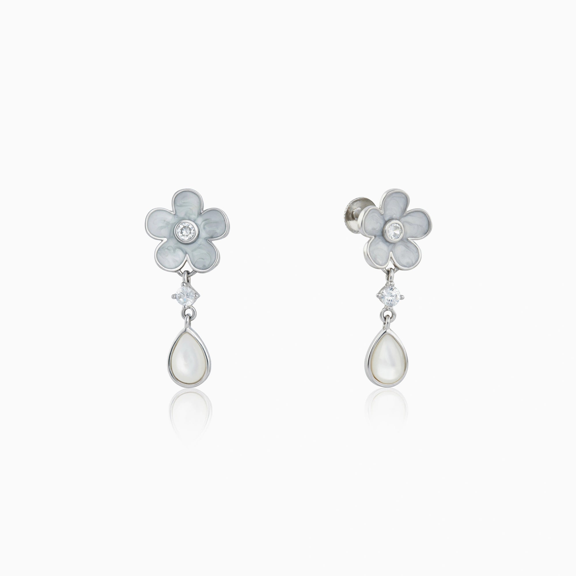 Floral Teardrop Stud Earrings Ishna