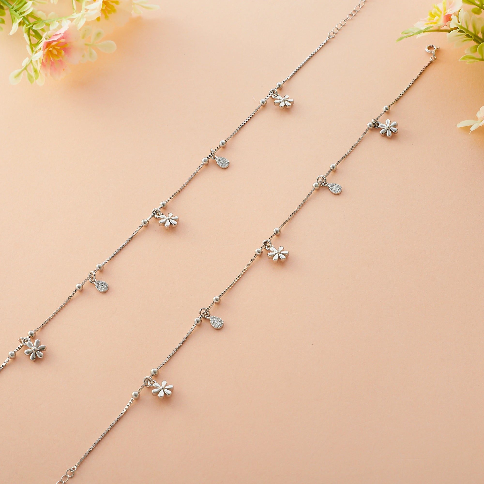 Flower Charm Anklet Ishna