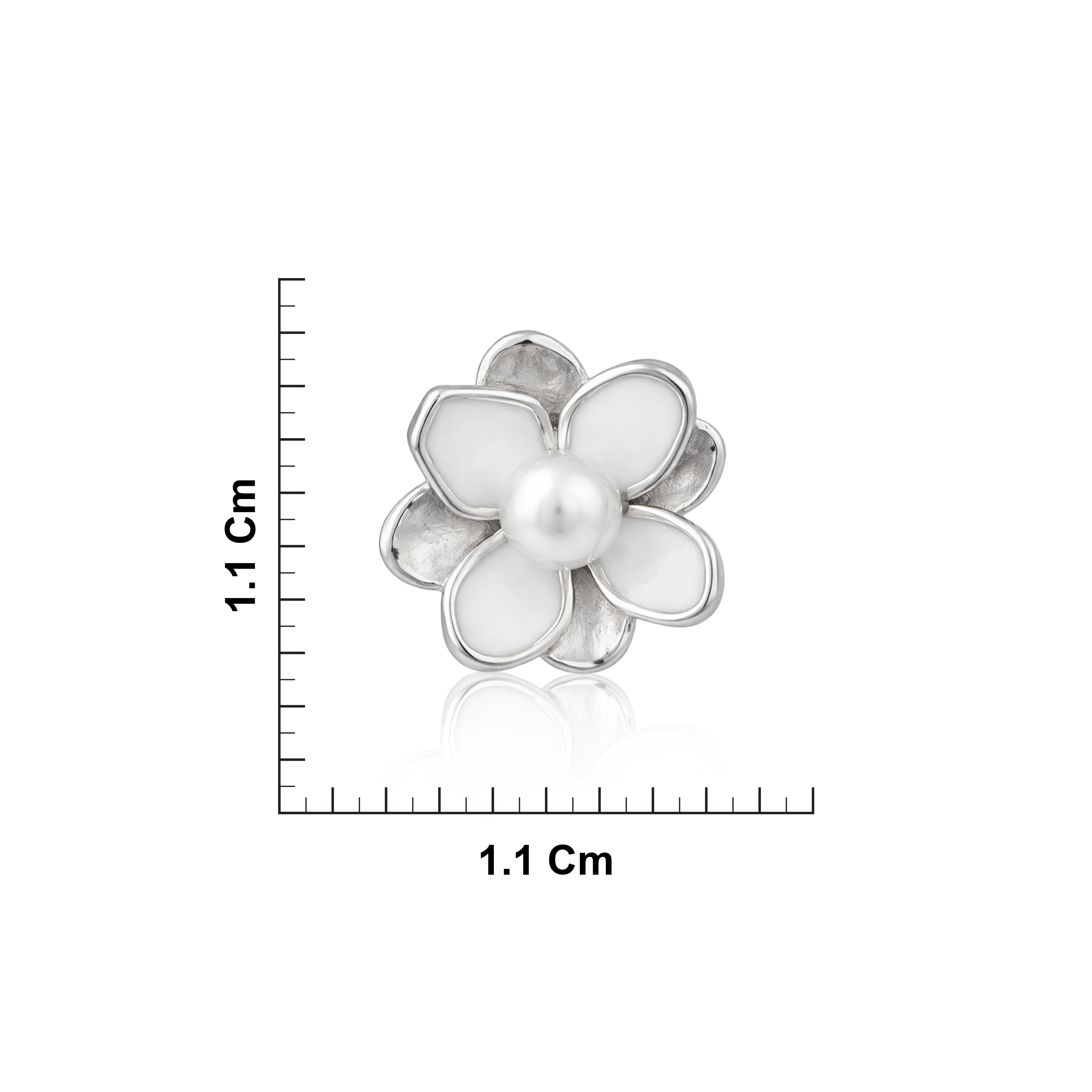 Flower Pearl Stud Earrings sterling silver Ishna