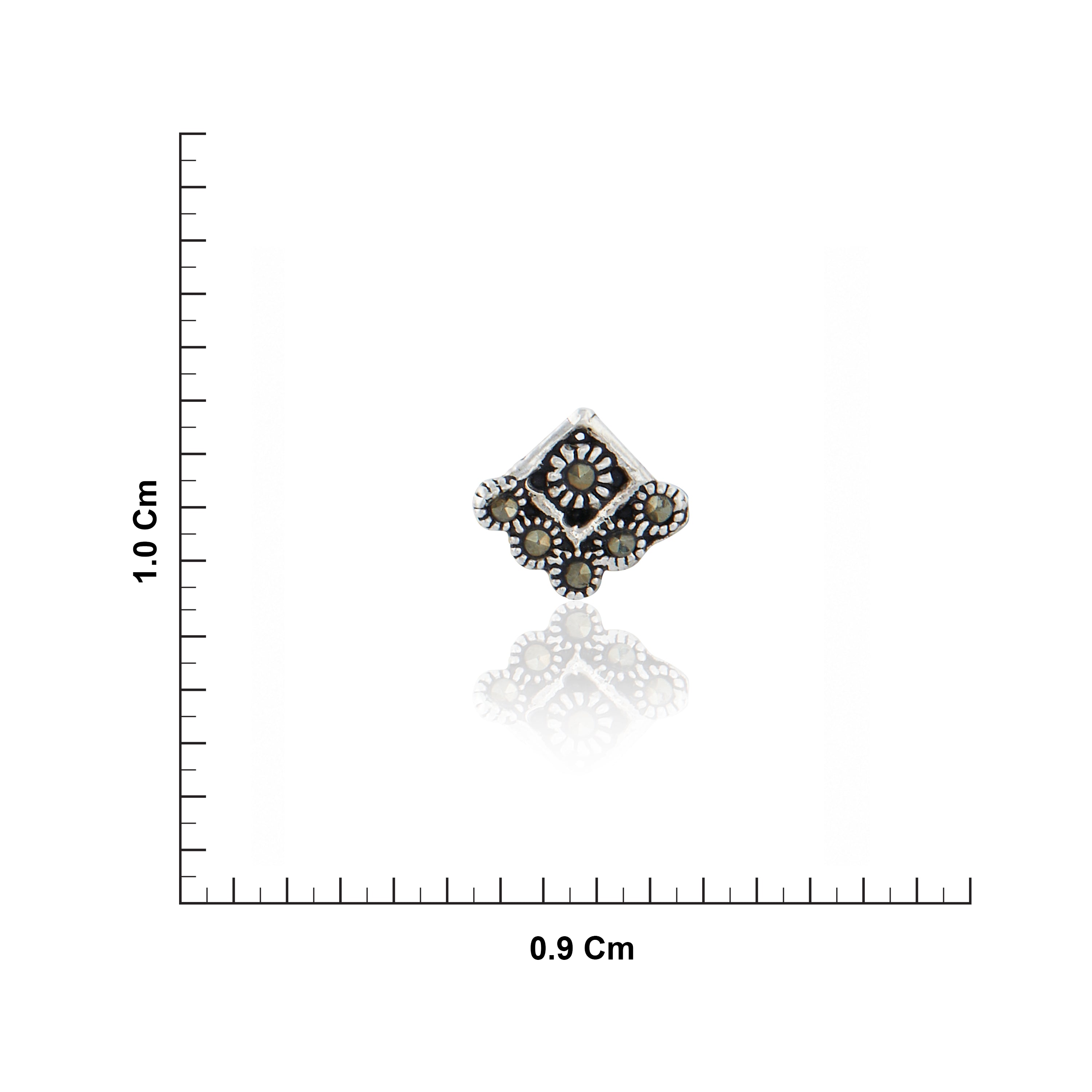 Geometric Nose Pin in Silver Ishna