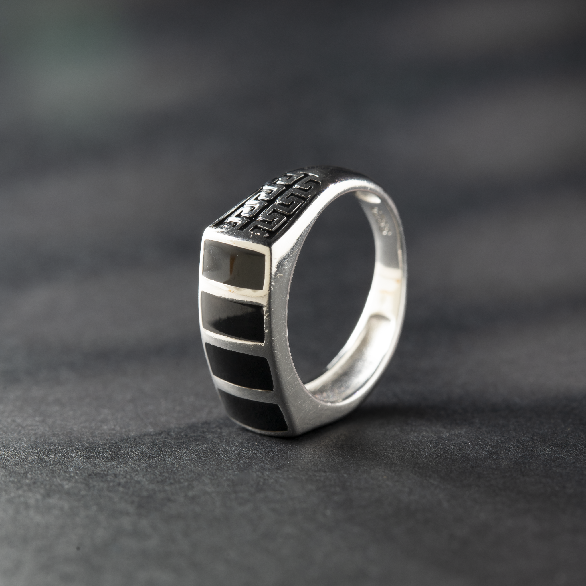 Geometric design 925 silver ring