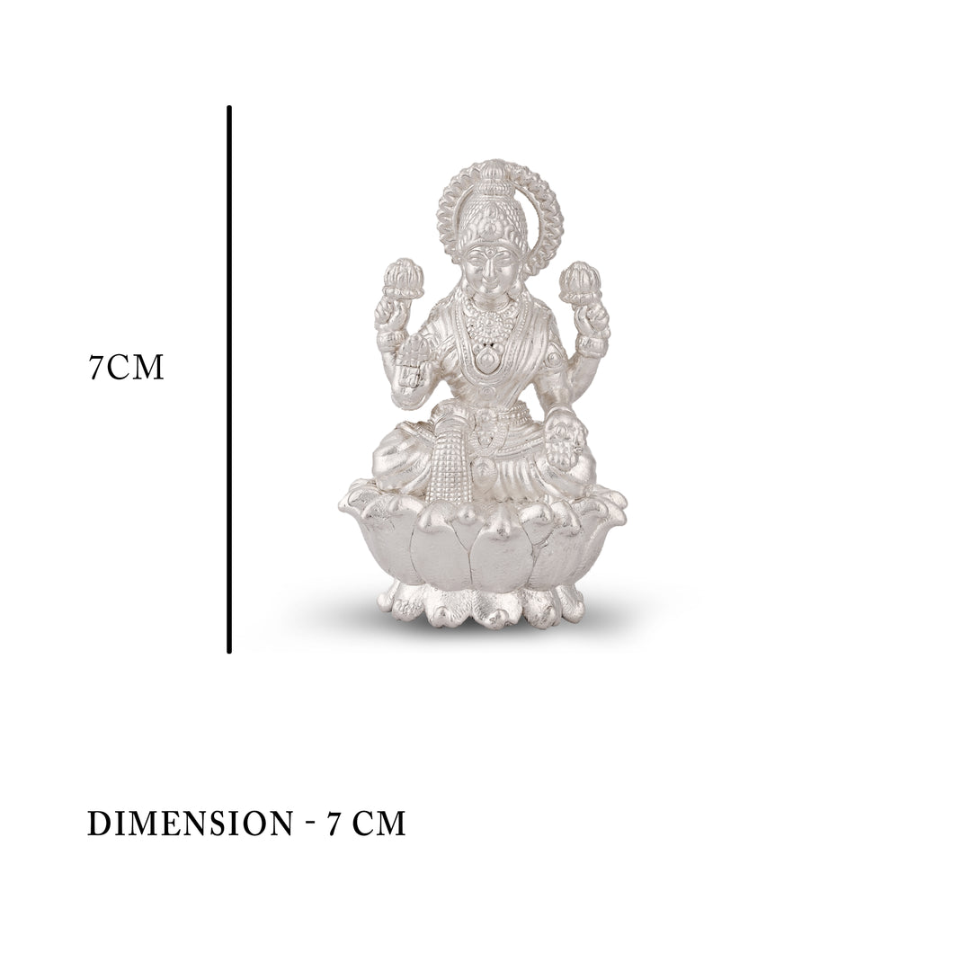Goddess Lakshmi Silver Statue for Pooja