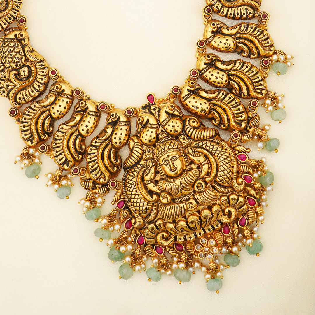 Gold-plated Lakshmi necklace