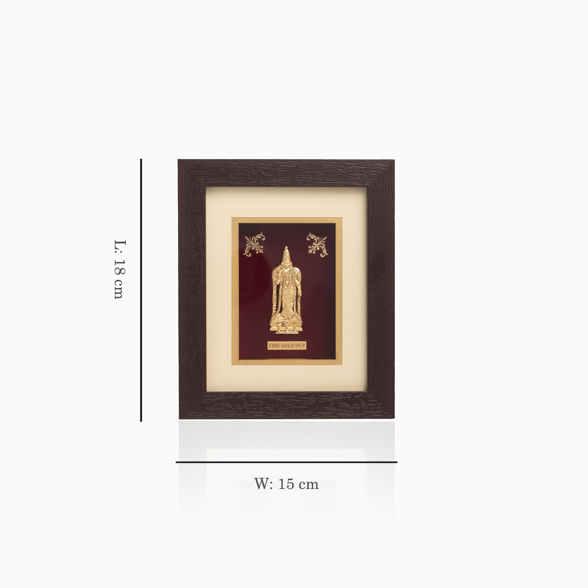 Gold Meenakshi pooja room photo frame