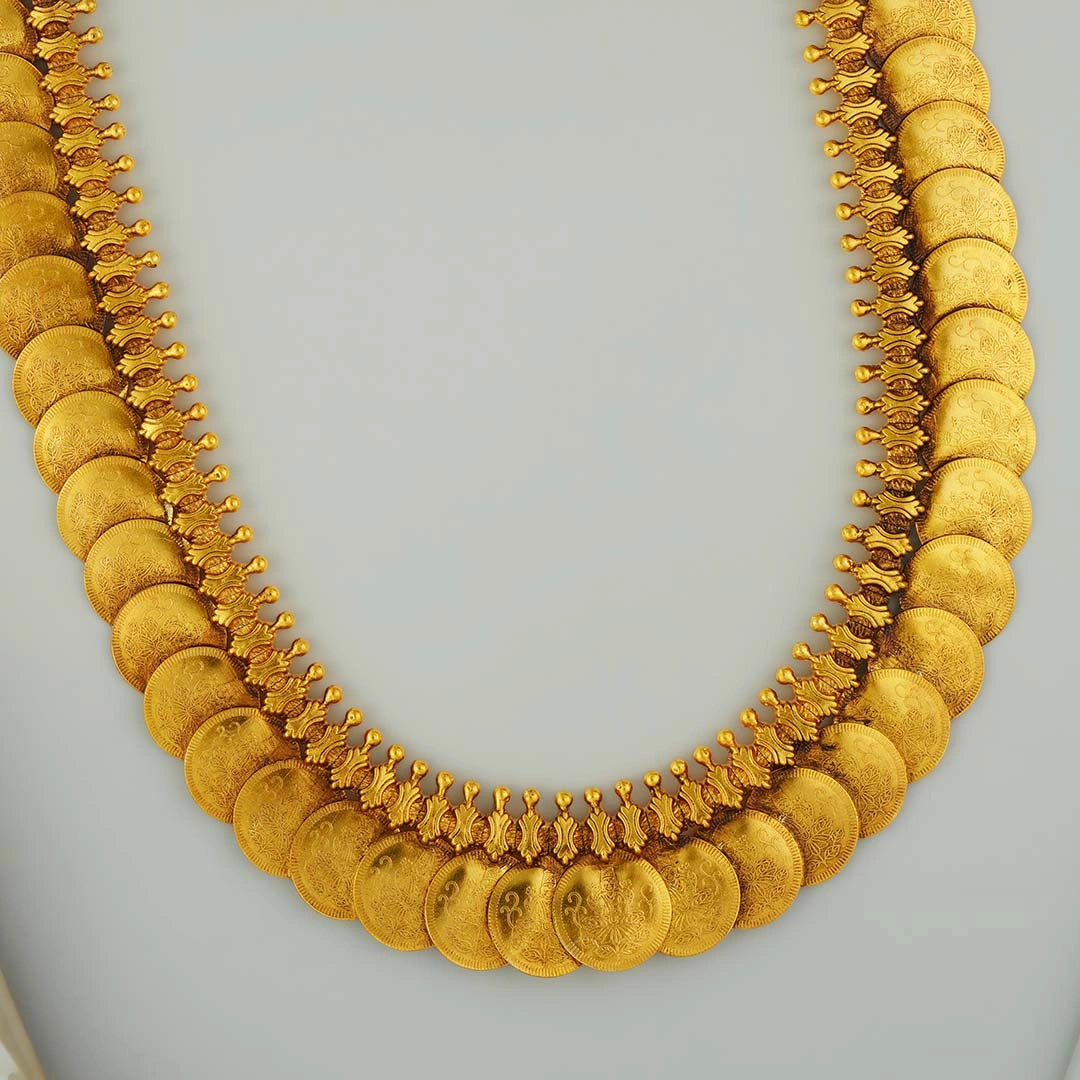Gold Plated Antique Kasu Mala Haram Ishna